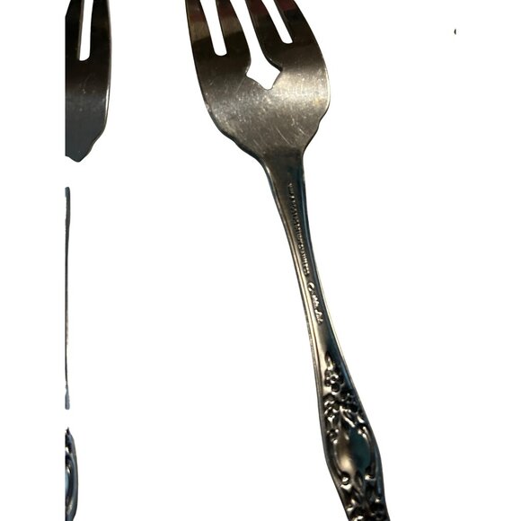 Vintage Oneida Silver Huntington Stainless Steel Salad Forks Set Of 5 Wm A Roger - Picture 5 of 5